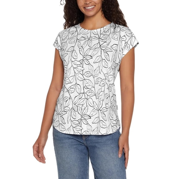 Orvis Women’s Linen Blend Short Sleeve Top (White, Small)