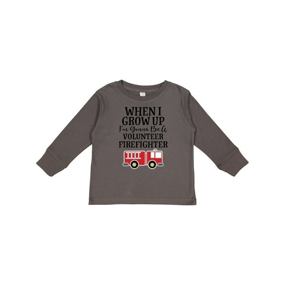 Inktastic Firefighter Volunteer Fireman Boys Long Sleeve Toddler T-Shirt
