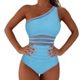 thumbnail image 5 of Roncen Womens Mesh One Piece Swimsuits Ruched Tummy Control Bathing Suit Modest Full Coverage Slimming Swim Suit, 5 of 9