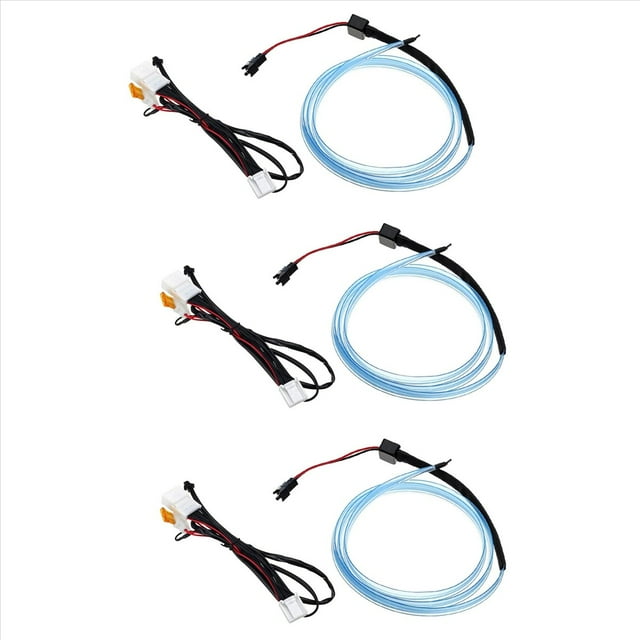 3X Car Interior LED Dashboard Frame Light Instrument Panel Trim Atmosphere Light for 2015 2016 2017 2018,3 x Light Bar 3 x Wiring,black & blue