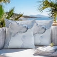 thumbnail image 3 of Throw Pillow Covers 18x18 Inch Set of 2, Marble Blue Waterproof Outdoor Pillow Covers, Modern Abstract Ink Painting Luxury Decorative Cushion Pillowcases for Couch, Sofa, Bed, Garden, Patio, 3 of 9