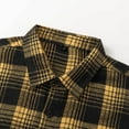 thumbnail image 4 of ohmzyzo Men's Plaid Shirt Button Down Casual Long Sleeve Flannel Shirts Shacket Fall Winter Clothing Lapel Shirt with Pocket Yellow XXXXL, 4 of 4