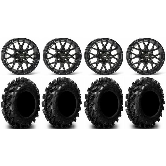 ITP Hurricane 12" Wheels Black 29.5" Swamp Lite Tires Honda Foreman Rancher SRA