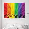 thumbnail image 1 of Pride Decorations Tapestry, People Celebrating International Day for LGBT Community Colorful Striped, Wall Hanging for Bedroom Living Room Dorm Decor, 80W X 60L Inches, Multicolor, by Ambesonne, 1 of 2