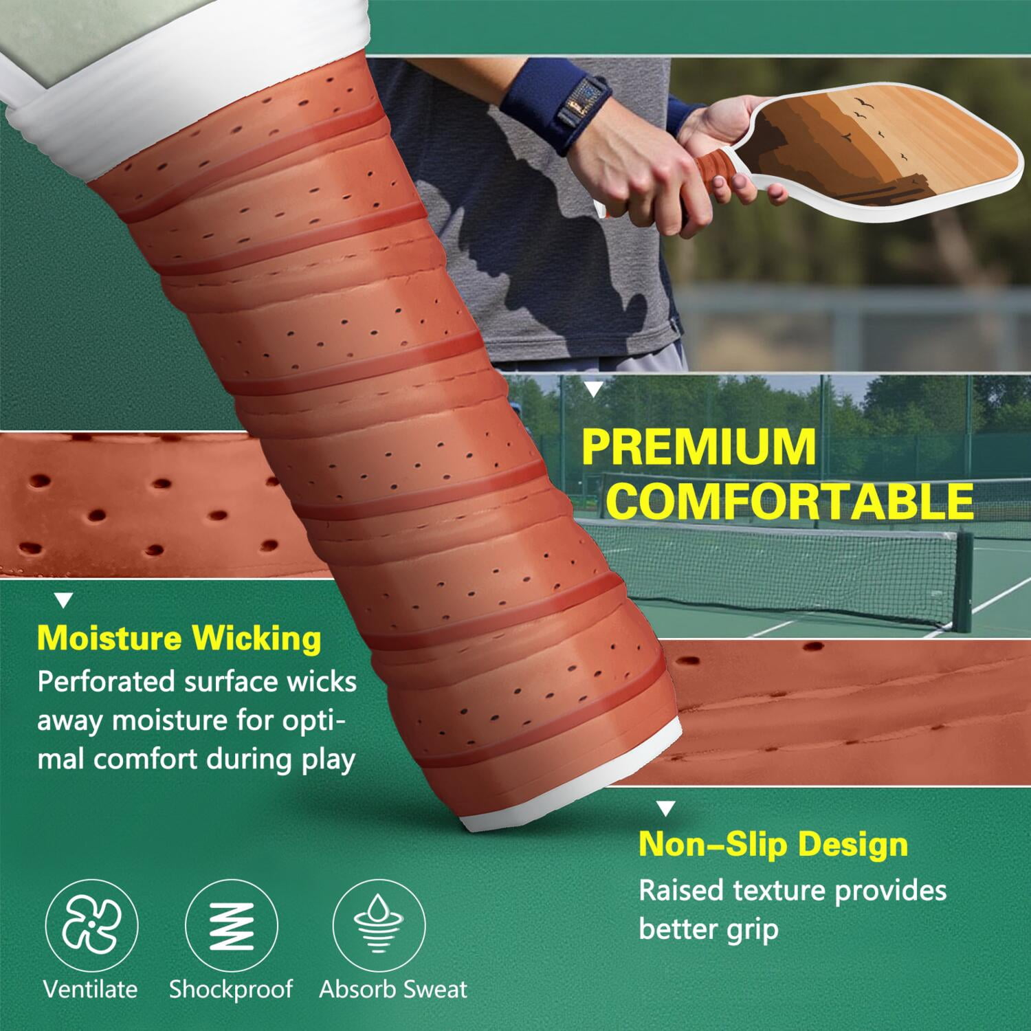 Pickleball Paddles Set Of 1, Fiberglass Surface, West & Cowboy Print, 1 Paddle, 2 Balls & Bag