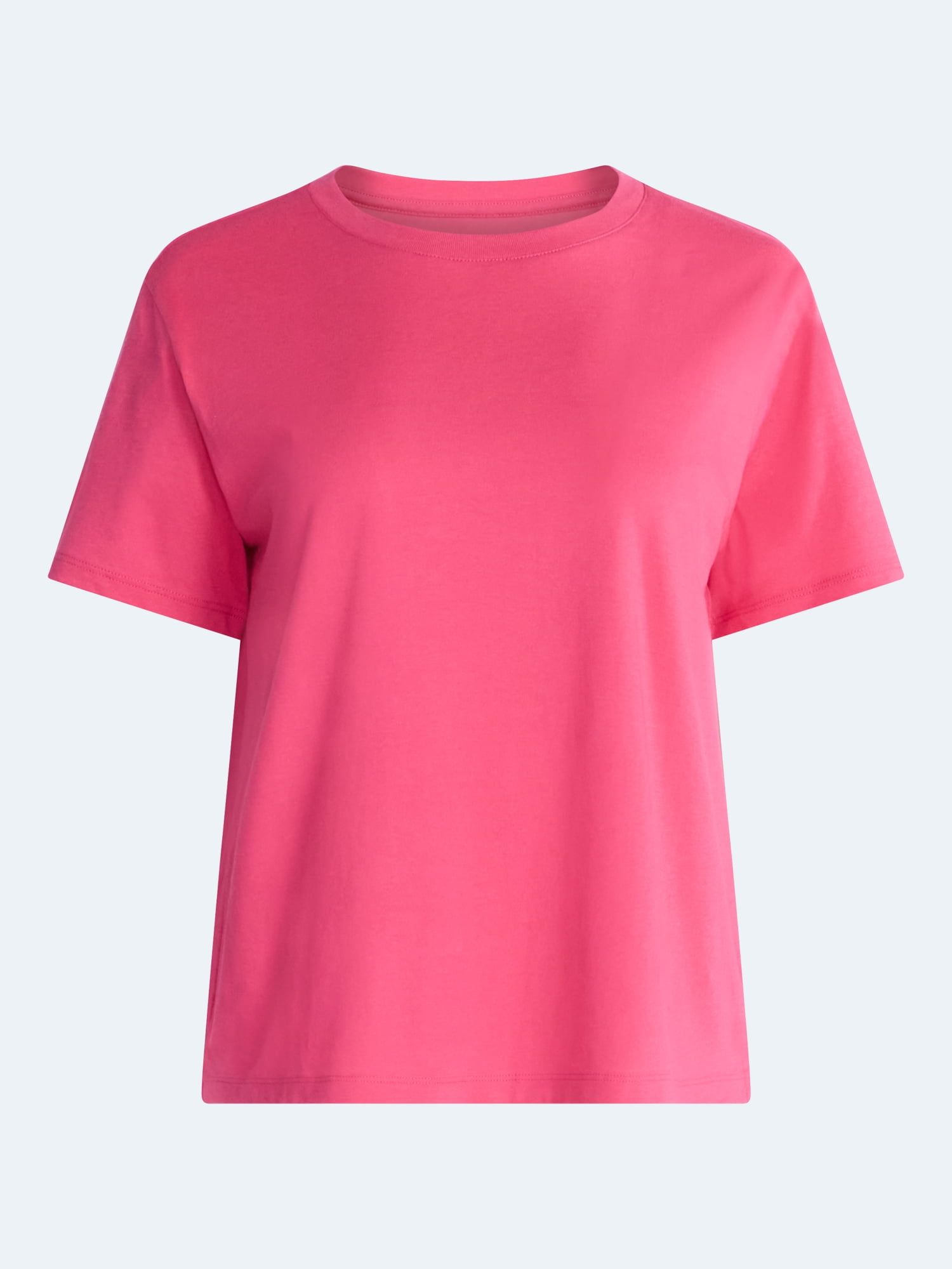 Free Assembly Women's and Women's Plus Cotton Cropped Boxy Tee with Short Sleeves, Sizes XS-4X