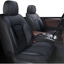 LAONNVIR Leather Auto Car Seat Covers Front Row Seat Protector Fit for Ford Edge 2007-2024 2 Seats Front Set Universal Fit (Black)