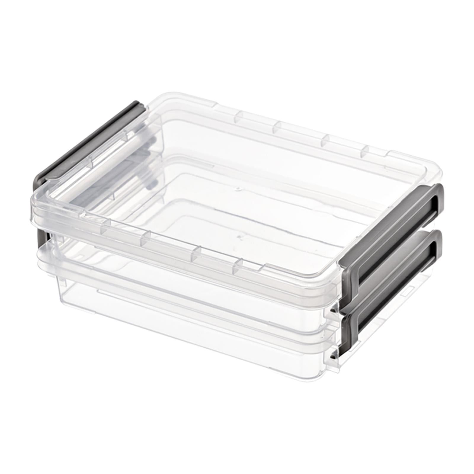 File Papers Storage Box, Desk Paper Organizer with Lid and Buckle