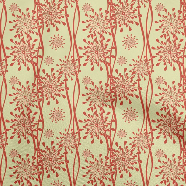 oneOone Rayon Medium Yellow Fabric Floral Silhouette Craft Projects Decor Fabric Printed By The Yard 56 Inch Wide
