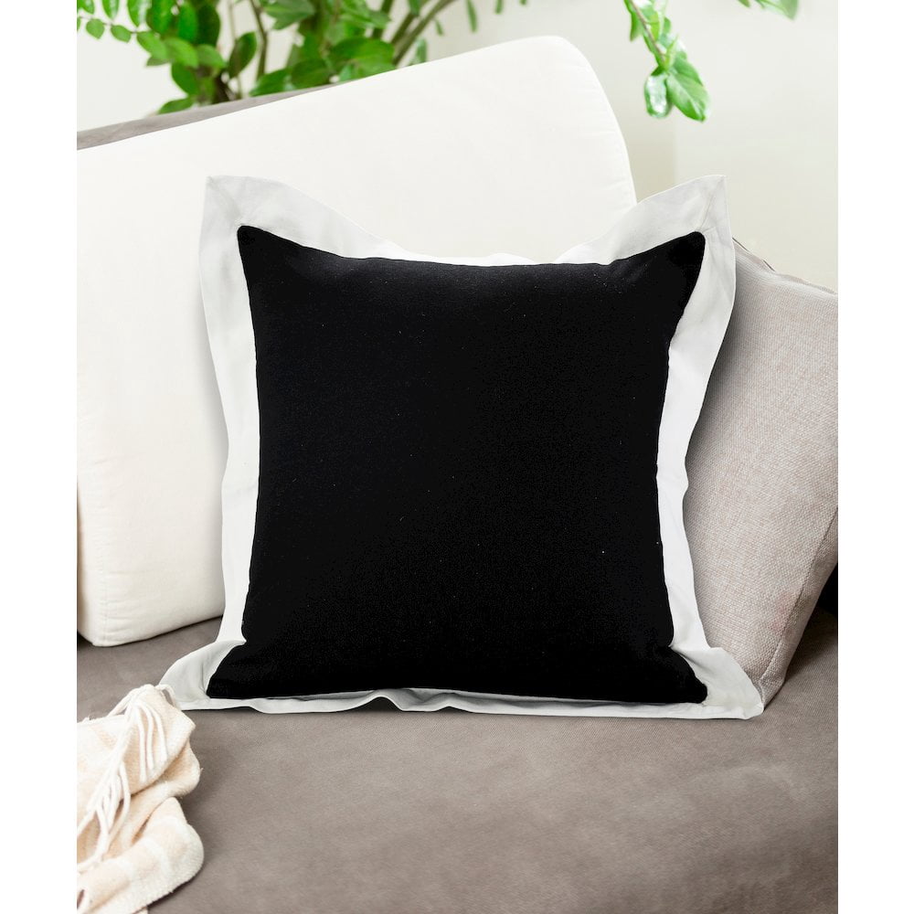 LR Home Bordered Flange Frame Throw Pillow