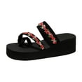 thumbnail image 1 of DAFEI Casual Slope Heel Thick Bottom Slippers Open Toe Fashion Flip Flops Flower Decoration Beach Slippers, 1 of 8