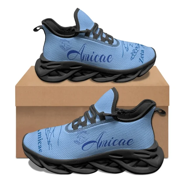 Zapatillas de deporte informales de malla con estampado 3D de nueva tendencia Zeta Amicae para mujer, zapatos ligeros con cordones, zapatos de plataforma Friends of Zeta para mujer