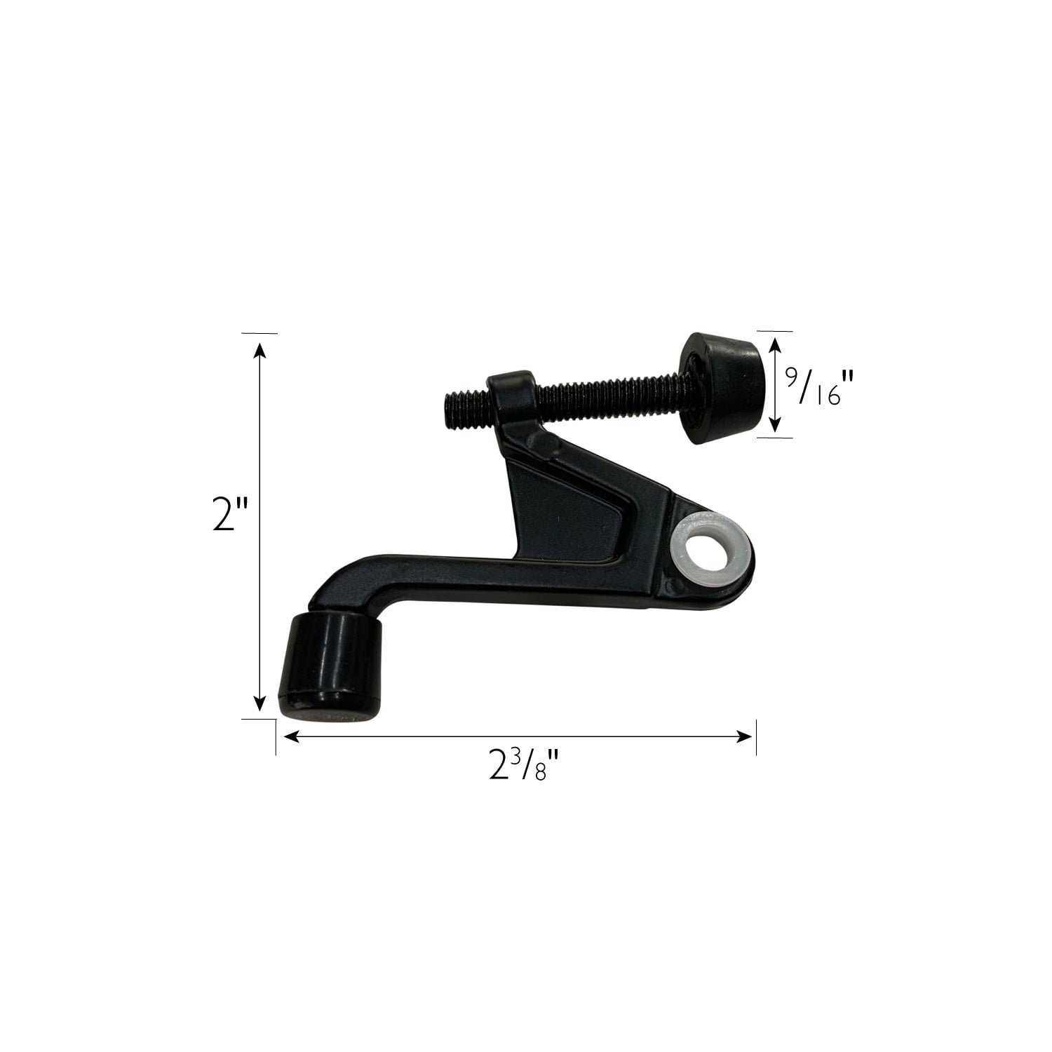 Design House 5-Pack Jumbo Hinge Pin Adjustable Door Stops with Rubber Tips, Matte Black