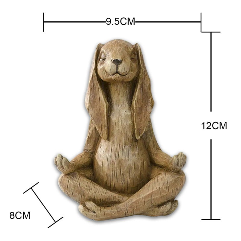 龙王 Meditation Rabbit Resin Craft Statue Yoga Bunny Figurine Sculpture Ornament 