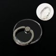 thumbnail image 1 of Diamond Cell Phone Ring Holder Stand Transparent Finger Grip Clear 360° Degree Rotation Kickstand Compatible iPhones Round-Silver, 1 of 6