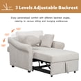 thumbnail image 4 of MODERNLUXE Fauteuil-Lit Convertible en Chenille avec Coussins et Dossier Réglable, Fauteuil Lounge-Lit 3 en 1 Se Transforme en Méridienne Lit Simple pour Salon, Chambre, Appartement, Beige, 4 of 9