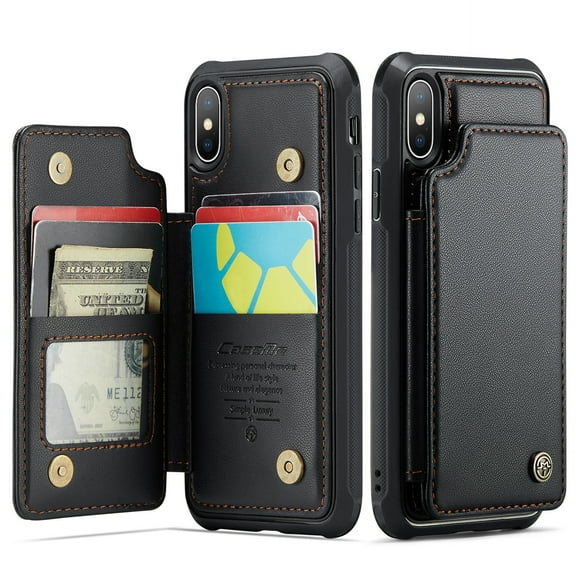 for iPhone XS Max Case with Card Holder, Wallet Case for Women Men with RFID Blocking, Durable Leather Kickstand Magnetic Clasp Shockproof Phone Case for iPhone XS Max