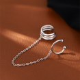 thumbnail image 2 of Pendientes de plata de ley con cadena enhebradora para mujer, pendientes femeninos, pendientes de pista, metal, 2 of 5