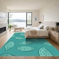 thumbnail image 3 of ODIKA 6x9 Machine Washable Non-Slip Area Rug, Abstract Sea Shell with Oceanic Spiral Accents High Traffic Rug with Pad, Blue, 921174, 3 of 8