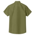 thumbnail image 5 of Basic Mens Short Sleeve Cotton Linen Shirt Button Up Turn Down Collar Casual Summer Beach Vacation Breathable Solid Shirt Army Green M, 5 of 5