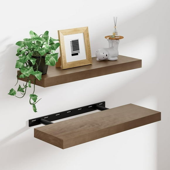 Estantes flotantes Shelf Heimlove de madera de pino, paquete de 2 unidades, 41 cm
