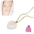 thumbnail image 5 of Collar de Corazón MADIOLA Chapa Oro 18K Cuarzo Rosa Aventurina Agata Obsidiana, 5 of 5