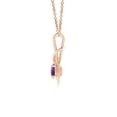 thumbnail image 2 of Angara Collier en Améthyste Naturelle - Pendentif Solitaire Rond en Améthyste avec Nœud Infini en Or Rose 14K pour Femmes, 2 of 8