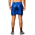thumbnail image 3 of INSPIRE CHIC Metallic Short Pants for Mens Drawstring Elastic Waist Holographic Plaid Hot Shorts 28 Blue, 3 of 6