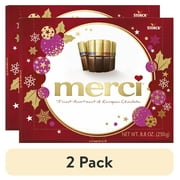 (2 pack) Merci Holiday Finest European Holiday Christmas Chocolates, 8.8oz