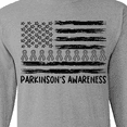thumbnail image 4 of Inktastic Parkinson's Awareness Gray Ribbons and Flag Long Sleeve T-Shirt, 4 of 5