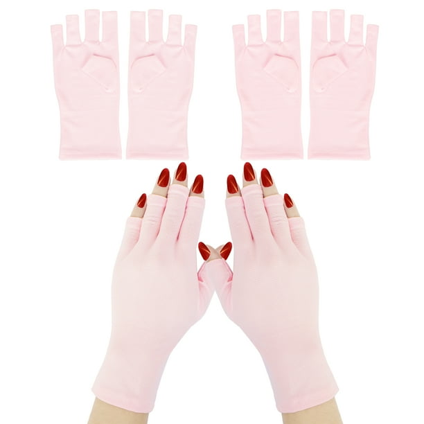 2 Pairs Anti UV Gloves UV Shield Gloves for Gel Manicure, Light