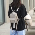 thumbnail image 4 of Bolso de mensajero con patrón de celosía retro para mujer Mochila pequeña de color puro (caqui) Likrtyny Para estrenar, 4 of 9