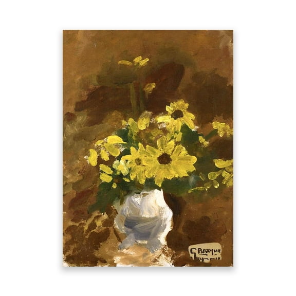 Yellow Flowers by Georges Braque- Tableaux sur toile Célèbres Reproductions- Impression sur toile- Tableau Abstrait Poster- Décoration murale pour salon