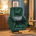 thumbnail image 4 of MCombo Electric Power Lift Recliner Chair with Extended Footrest for Elderly People, 3 Positions, Hand Remote Control, Lumbar Pillow, 2 Cup Holders, USB Ports, 2 Side Pockets, Fabric 7507 Green, 4 of 7
