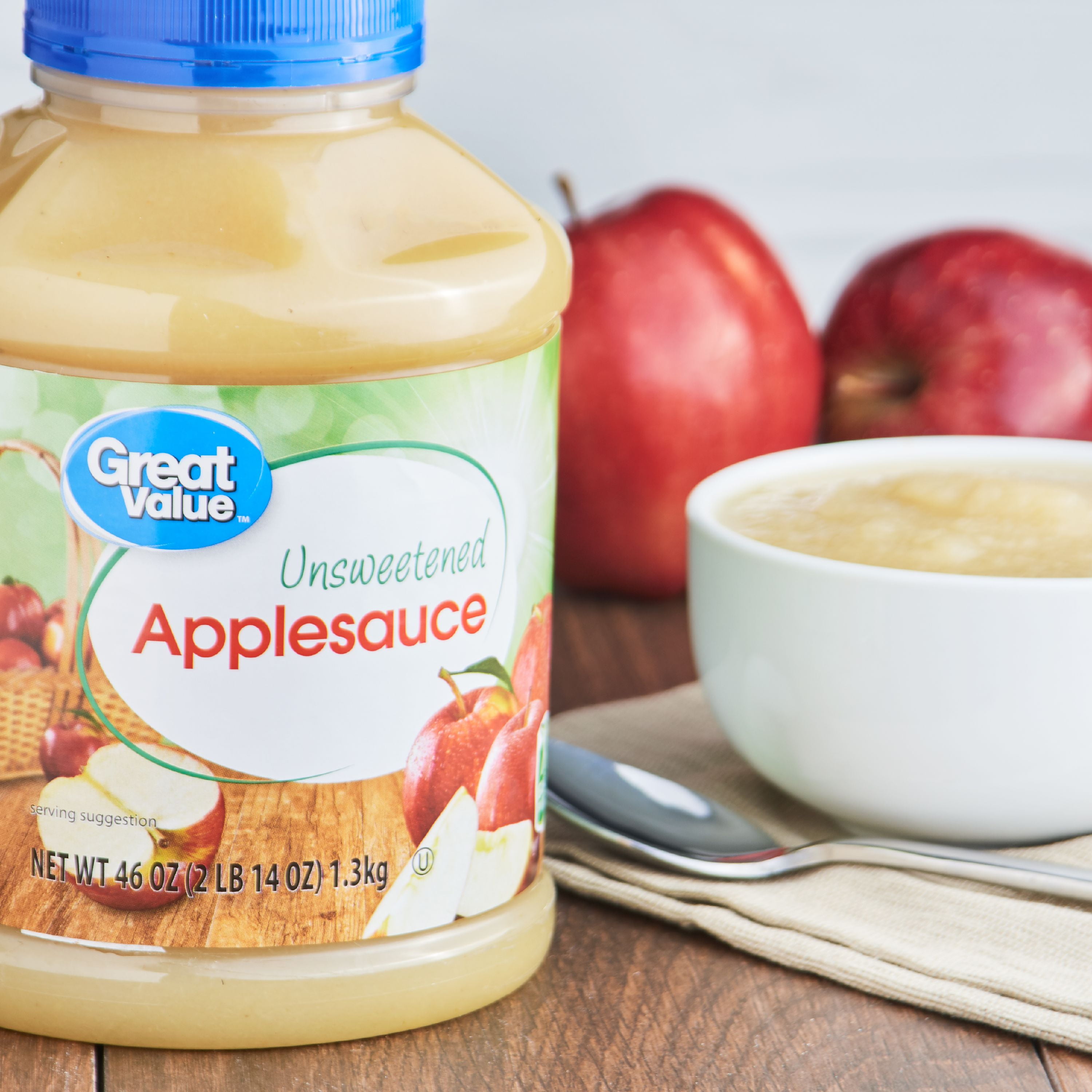 Great Value Unsweetened Applesauce 46 Oz Walmart Com Walmart Com