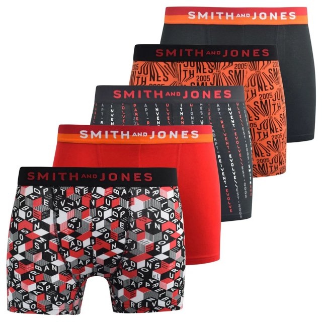 Smith & Jones Caleçons Boxeurs pour Hommes Brevin (Lot de 5)