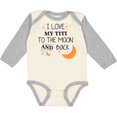 thumbnail image 3 of Inktastic I Love My Titi to the Moon and Back Boys or Girls Long Sleeve Baby Bodysuit, 3 of 5