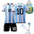 thumbnail image 1 of 2022 World Cup Champion Argentina Soccer T-shirts Jersey Set Messi No.10 zhangyuxiang LED, 1 of 2