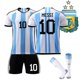 thumbnail image 1 of 2022 World Cup Champion Argentina Soccer T-shirts Jersey Set Messi No.10 zhangyuxiang LED, 1 of 2