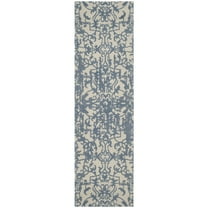 SAFAVIEH Restoration Vintage Alannah Floral Wool Runner Rug, Ivory/Blue, 2'3" x 8'
