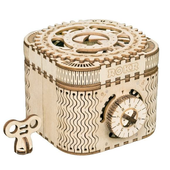 ROKR Puzzle Box 3D Wooden Puzzle Model Kits Birthday Gift for Adults and Teens(LK502 Treasure Box)