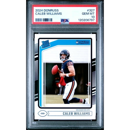 Caleb Williams 2024 Panini Donruss Football Rookie Card #327 Graded PSA 10 Cert # 120206797