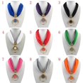 thumbnail image 4 of Short Scarf Alloy Vintage Faux Crystal Hoops Pendant Collar Chain Necklace Soft white, 4 of 4