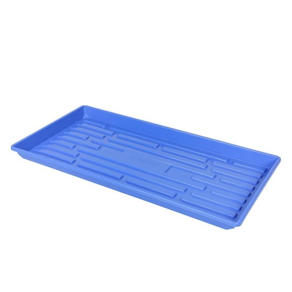 SUNPACK 10” x 20” Heavy Duty Shallow Plastic Seed Starting Tray, Blue, 1" - No Drainage Holes, Perfect for Greenhouses or Indoor Gardening