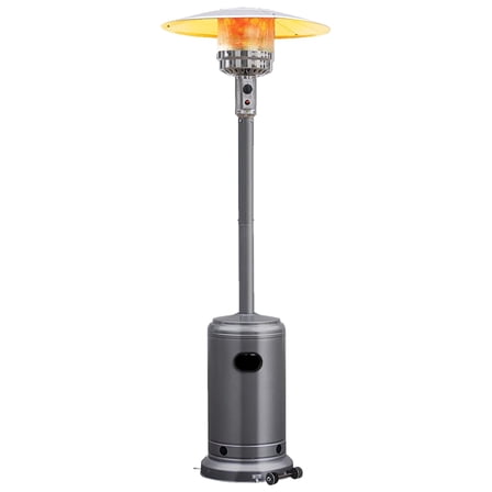 50,000 BTU Propane Patio Heater for Outdoor Use, Heat Lamp With Wheels, Trip-over Protection & CSA Certified for and Household (Grey)