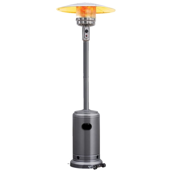 50,000 BTU Propane Patio Heater for Outdoor Use, Heat Lamp With Wheels, Trip-over Protection & CSA Certified for and Household (Grey)