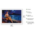 thumbnail image 2 of Girl Under a Hawaiian Full Moon Playing a ʻUkulele - Vintage Pin Up Girl Print c.1930s - Fine Art Rolled Canvas Print 27in x 40in, 2 of 4