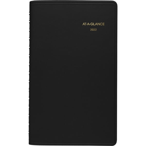 2022 Weekly Appointment Book & Planner by AT-A-GLANCE, 5' x 8', Small, 12 Months, Black (7007505)