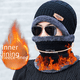 thumbnail image 2 of Gorro de invierno nuevo para hombre, gorro de lana gruesa con forro polar, cálido gorro de algodón para invierno, gorro tejido para otoño e invierno para mujeres jóvenes, venta al por mayor, 2 of 6