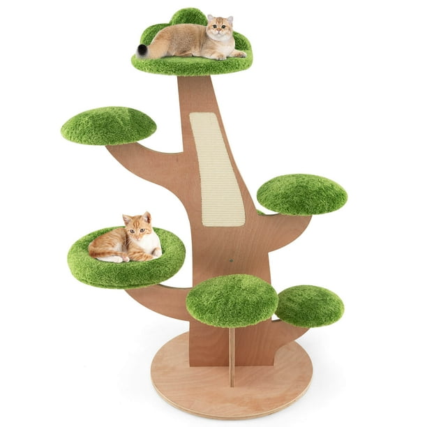 Arbol Natural Rascador De Gatos Madera Gimnasio Para Gatos Árbol